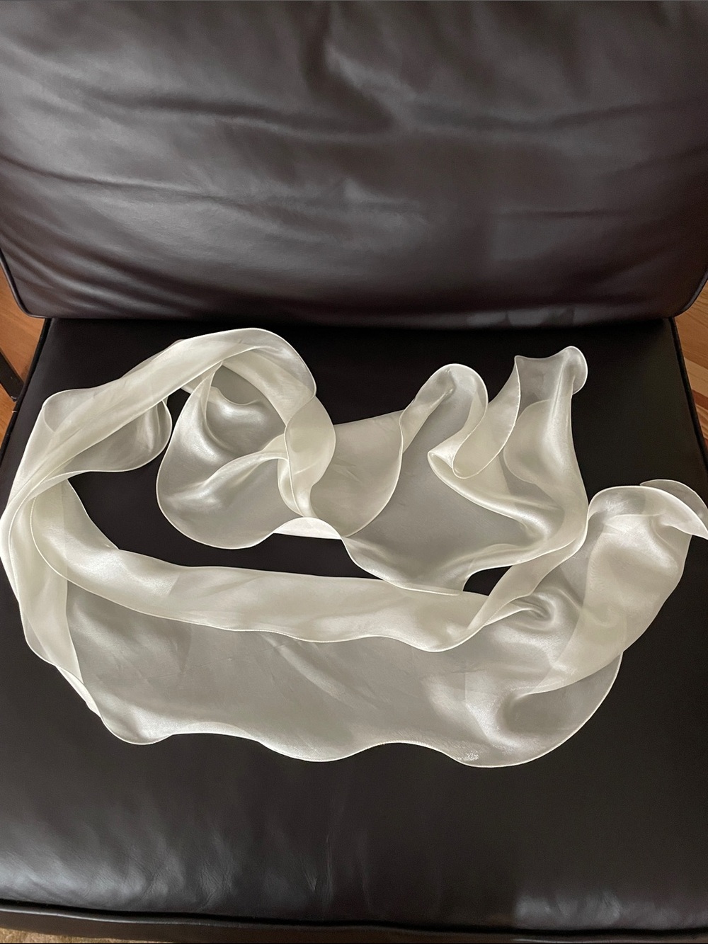 Elegant White Chiffon Scarf - Lightweight Women's Accessory